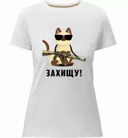 Женская премиум футболка Привид Києва мій герой Белый фото