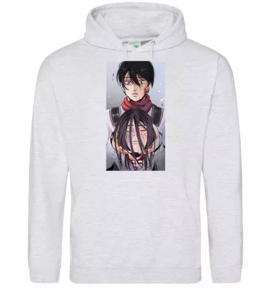 Женская толстовка (худи) Атака титанів арт Серый меланж фото