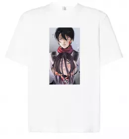 Футболка Оверсайз Атака титанів арт Белый фото