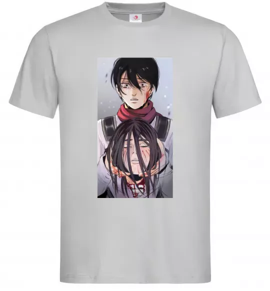 Чоловіча футболка Атака титанів арт Сірий фото