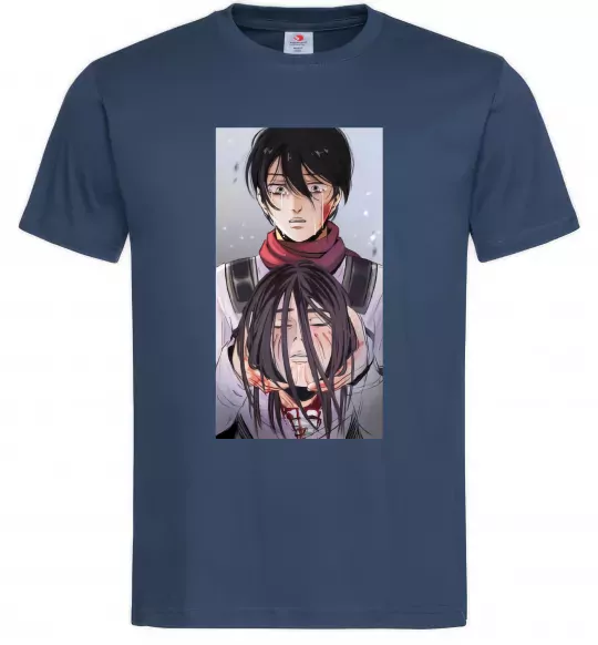 Чоловіча футболка Атака титанів арт Темно-синій фото