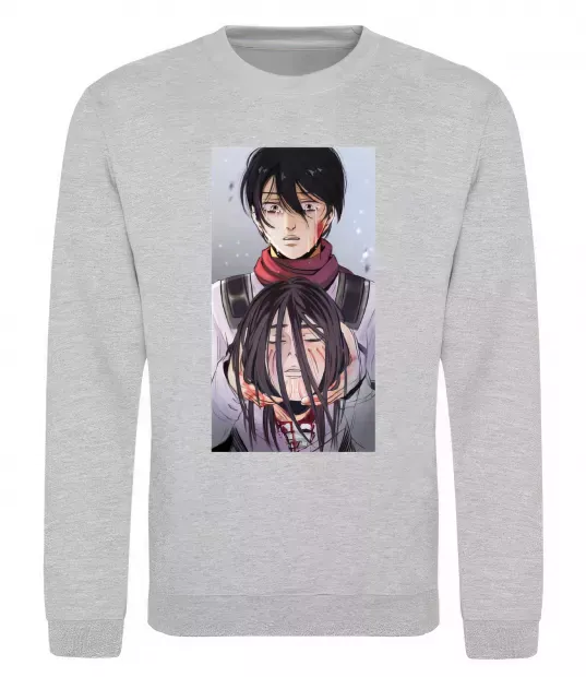 Свитшот Атака титанів арт Серый меланж фото