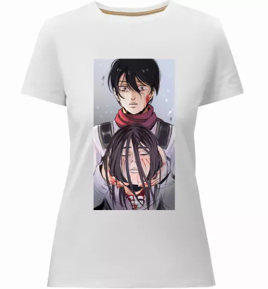 Жіноча преміум футболка Атака титанів арт Білий фото