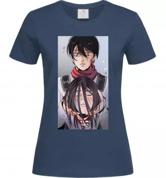 Жіноча футболка Атака титанів арт Темно-синій фото