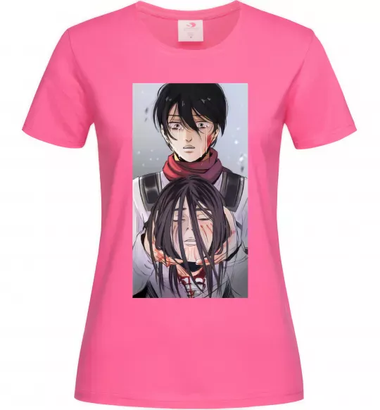 Жіноча футболка Атака титанів арт Яскраво-рожевий фото