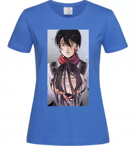 Жіноча футболка Атака титанів арт Яскраво-синій фото