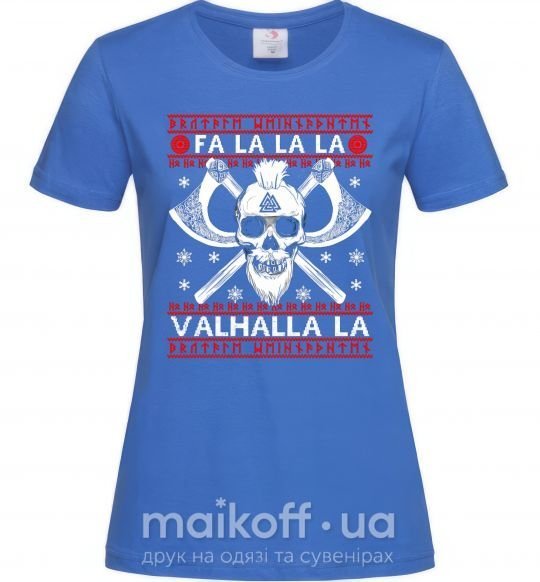 Жіноча футболка Fa la la la valhalla la Яскраво-синій фото