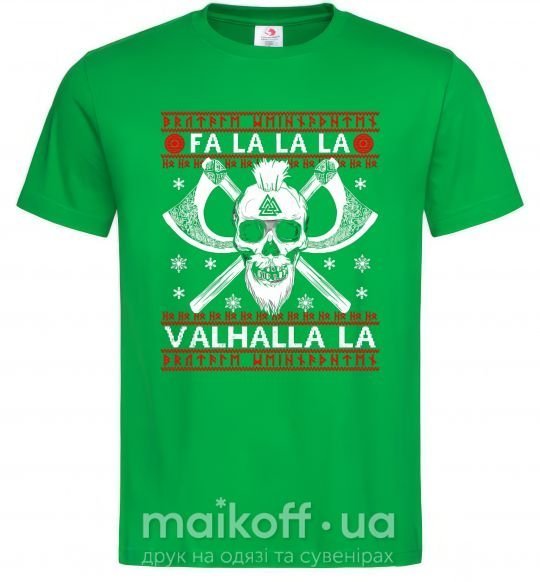Чоловіча футболка Fa la la la valhalla la Зелений фото