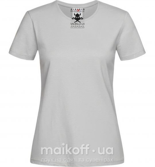 Женская футболка Valhalla la viking Серый фото