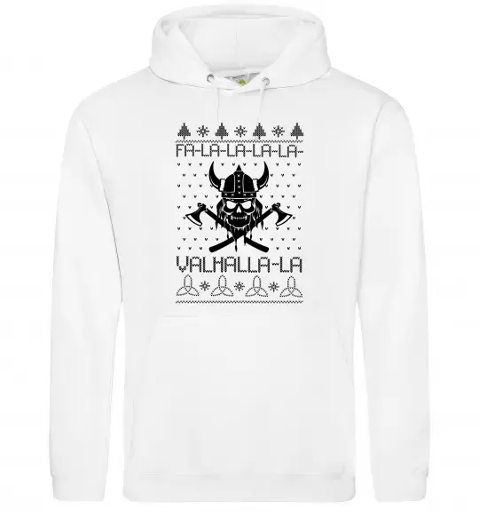Мужская толстовка (худи) Valhalla la viking Белый фото