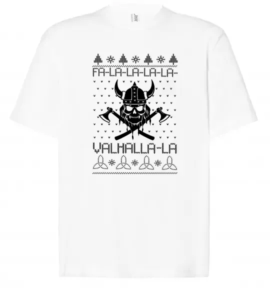 Футболка Оверсайз Valhalla la viking Білий фото