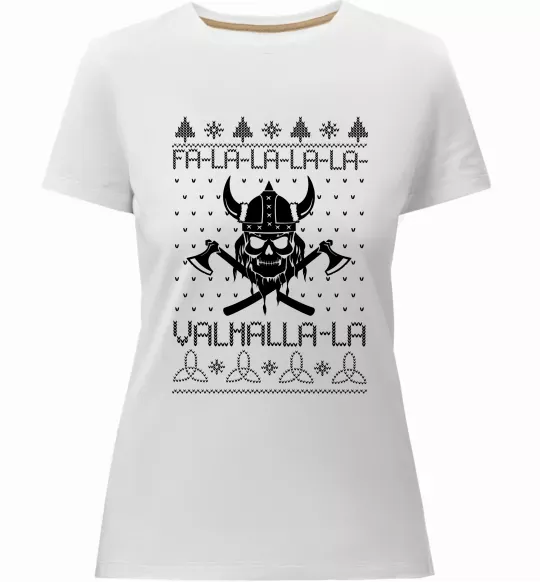 Женская премиум футболка Valhalla la viking Белый фото