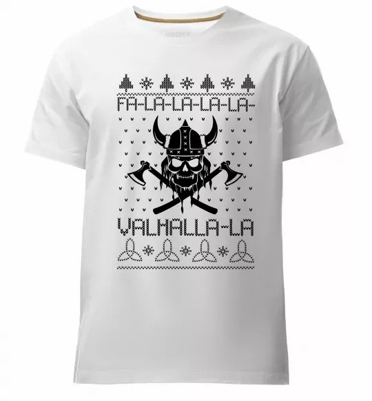 Чоловіча преміум футболка Valhalla la viking Білий фото