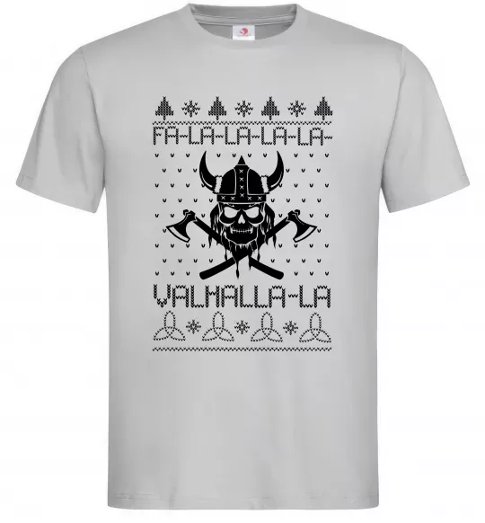 Мужская футболка Valhalla la viking Серый фото