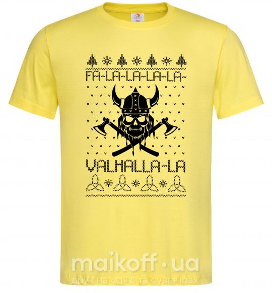 Мужская футболка Valhalla la viking Лимонный фото