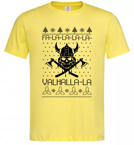 Мужская футболка Valhalla la viking Лимонный фото