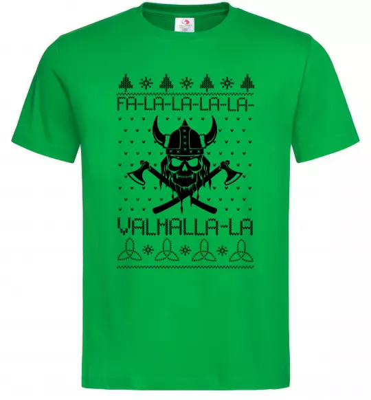 Мужская футболка Valhalla la viking Зеленый фото