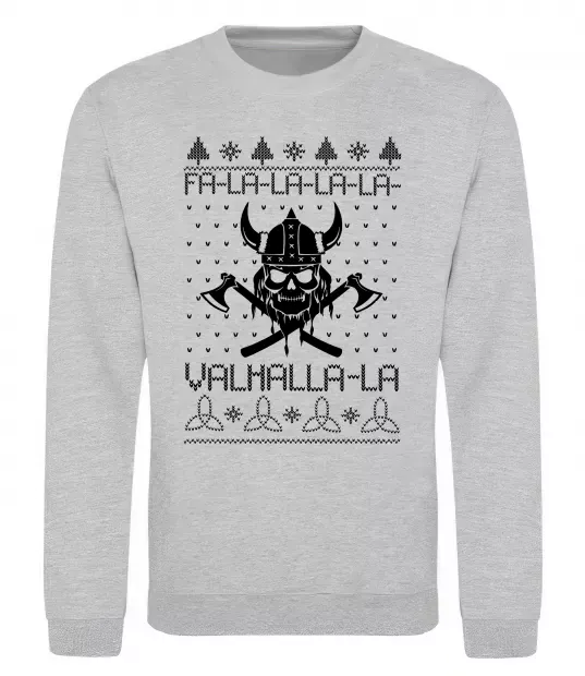 Свитшот Valhalla la viking Серый меланж фото