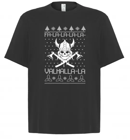 Футболка Оверсайз Valhalla la viking Чорний фото