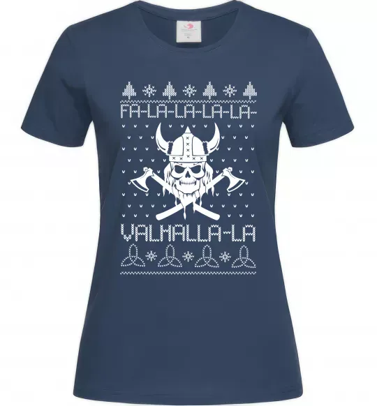 Жіноча футболка Valhalla la viking Темно-синій фото