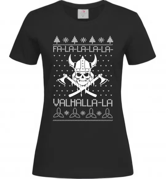 Жіноча футболка Valhalla la viking Чорний фото
