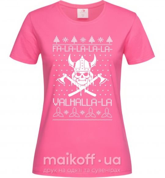 Жіноча футболка Valhalla la viking Яскраво-рожевий фото