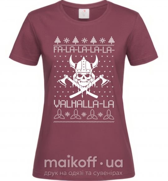 Жіноча футболка Valhalla la viking Бордовий фото
