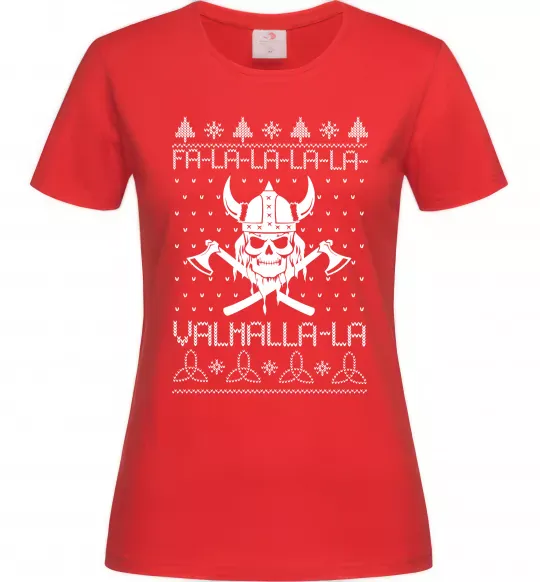 Жіноча футболка Valhalla la viking Червоний фото