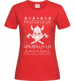 Жіноча футболка Valhalla la viking Червоний фото