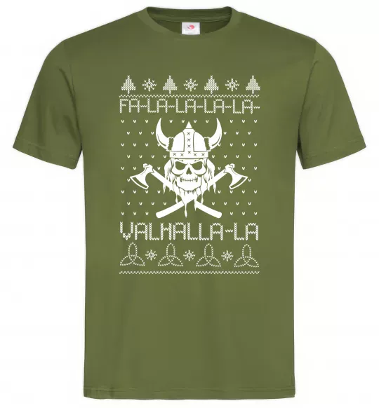 Мужская футболка Valhalla la viking Оливковый фото