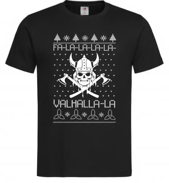 Мужская футболка Valhalla la viking Черный фото