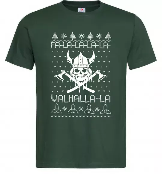 Мужская футболка Valhalla la viking Темно-зеленый фото