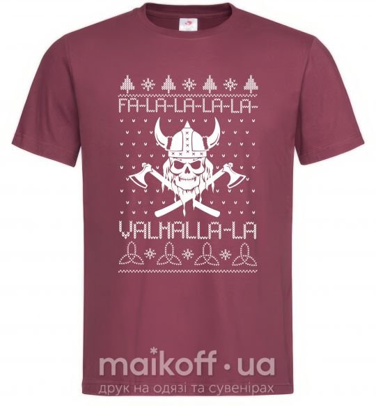 Мужская футболка Valhalla la viking Бордовый фото