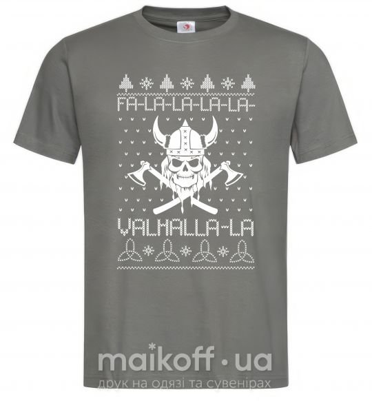 Чоловіча футболка Valhalla la viking Графіт фото