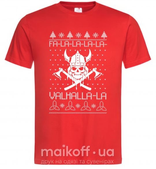 Мужская футболка Valhalla la viking Красный фото