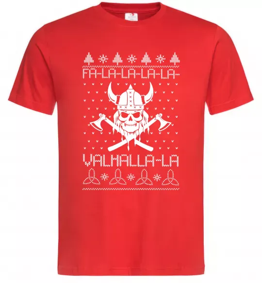 Мужская футболка Valhalla la viking Красный фото