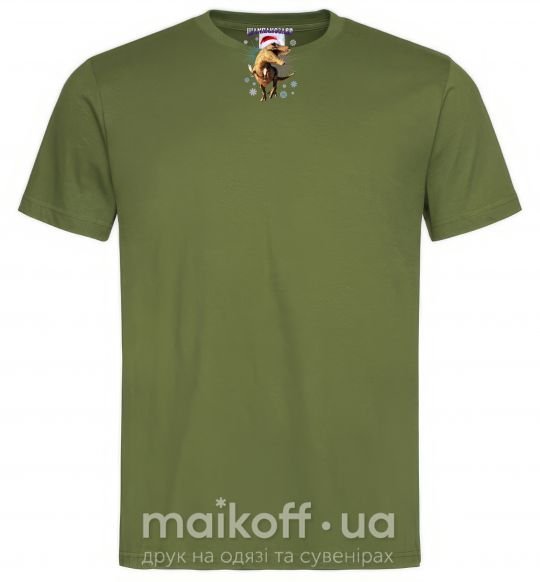 Мужская футболка Шампанозавр Оливковый фото