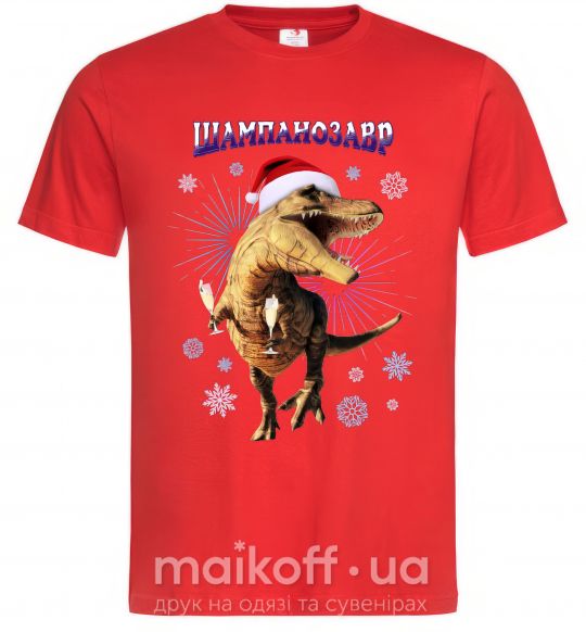 Мужская футболка Шампанозавр Красный фото