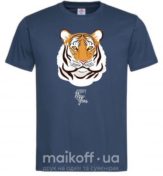 Мужская футболка Тигр happy new year Темно-синий фото