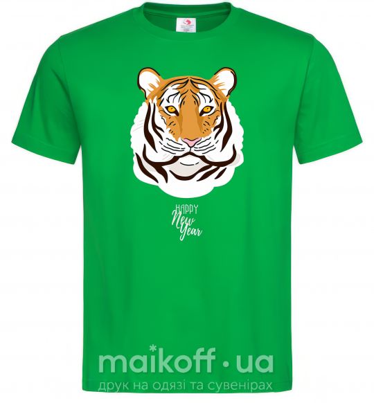 Мужская футболка Тигр happy new year Зеленый фото