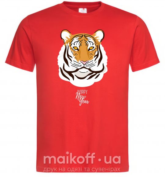 Мужская футболка Тигр happy new year Красный фото