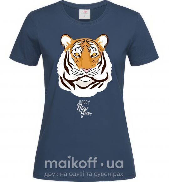 Женская футболка Тигр happy new year Темно-синий фото