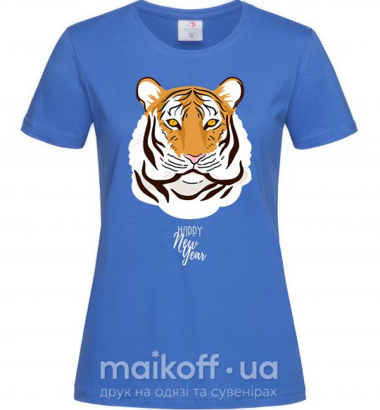 Женская футболка Тигр happy new year Ярко-синий фото