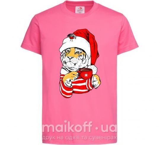 Детская футболка Тигр новый год цуи Ярко-розовый фото