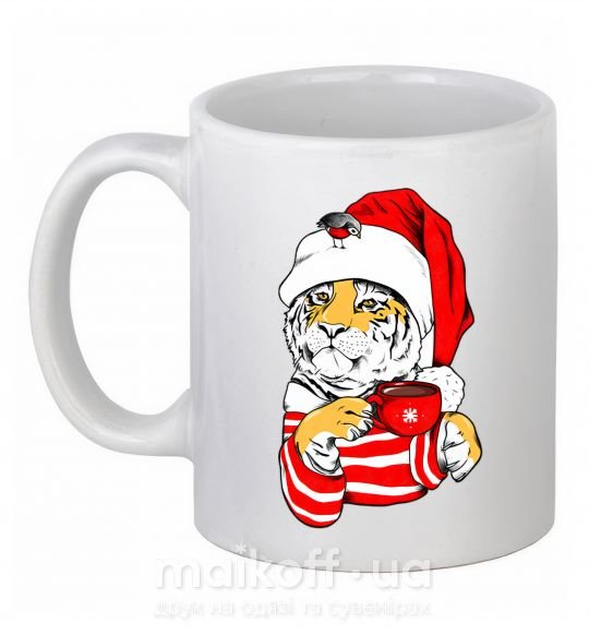 Чашка керамічна Тигр новый год цуи Білий фото