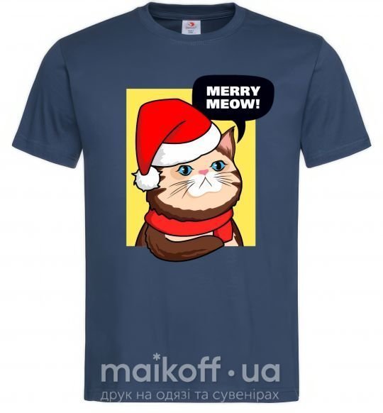 Мужская футболка Merry meow Темно-синий фото