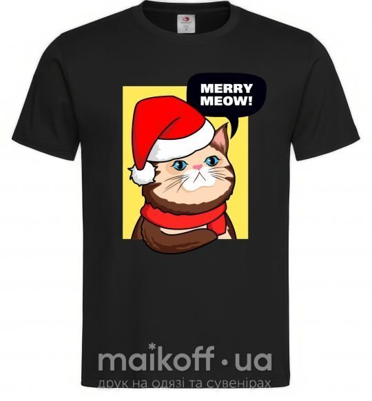 Чоловіча футболка Merry meow Чорний фото