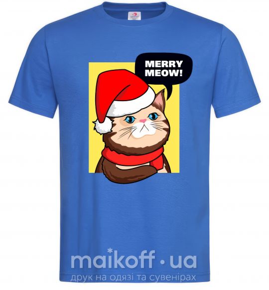 Чоловіча футболка Merry meow Яскраво-синій фото