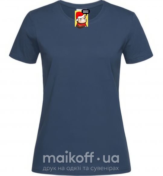 Жіноча футболка Merry meow Темно-синій фото