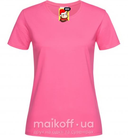 Женская футболка Merry meow Ярко-розовый фото